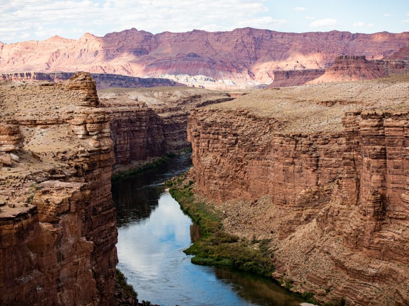 A view of the Grand Canyon showing it's landscape.