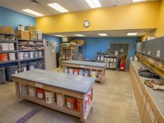 An empty ceramics shop.