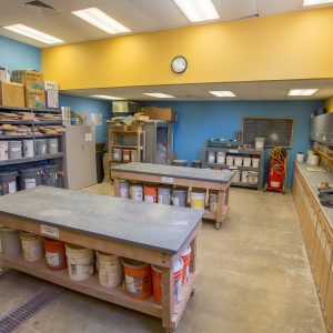 An empty ceramics shop.