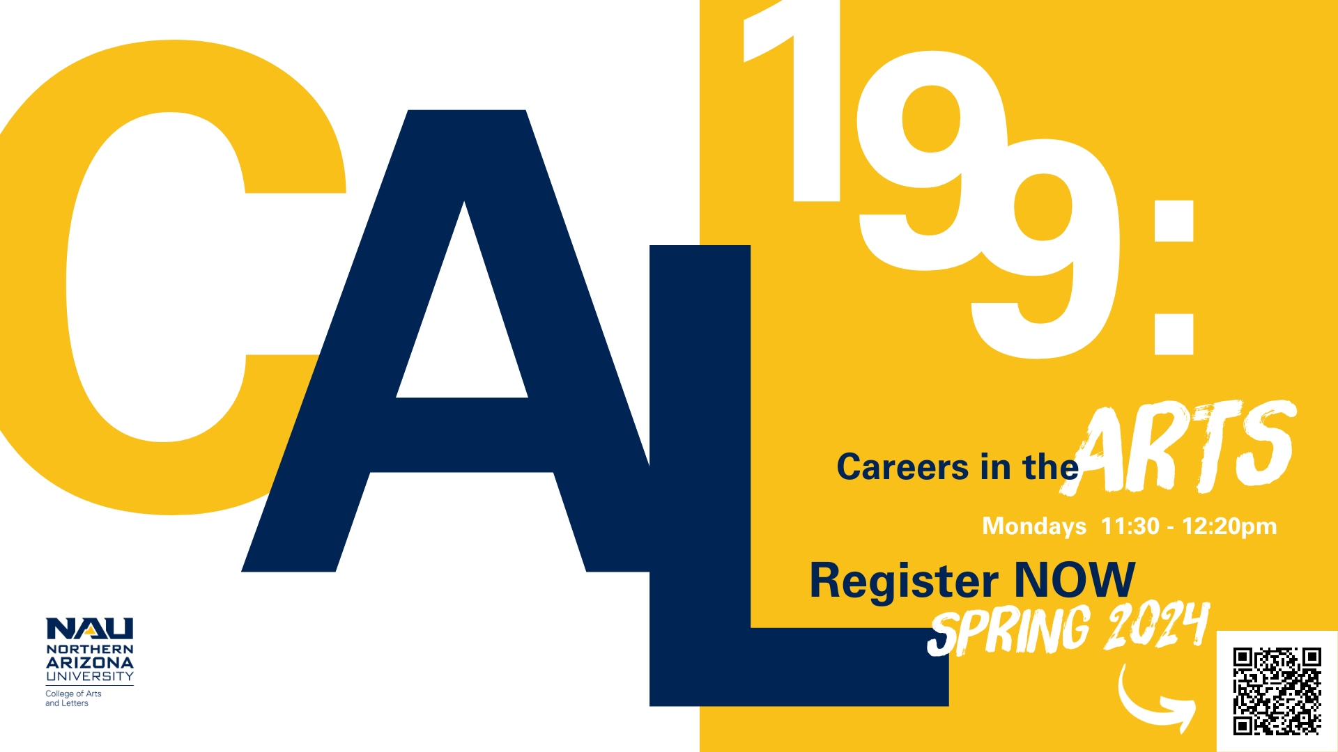 Banner for Careers in the Arts event.