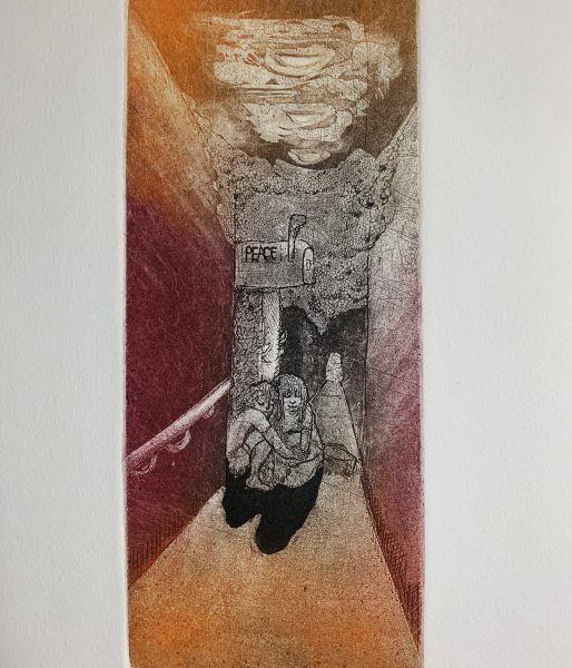 A color intaglio titled "Playing Chef."
