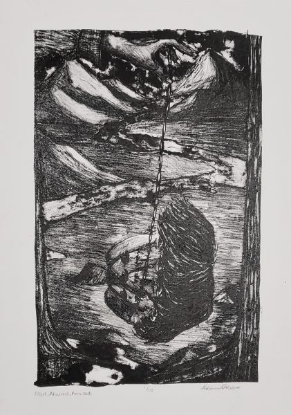 A lithograph titled "Used Abused Amused."