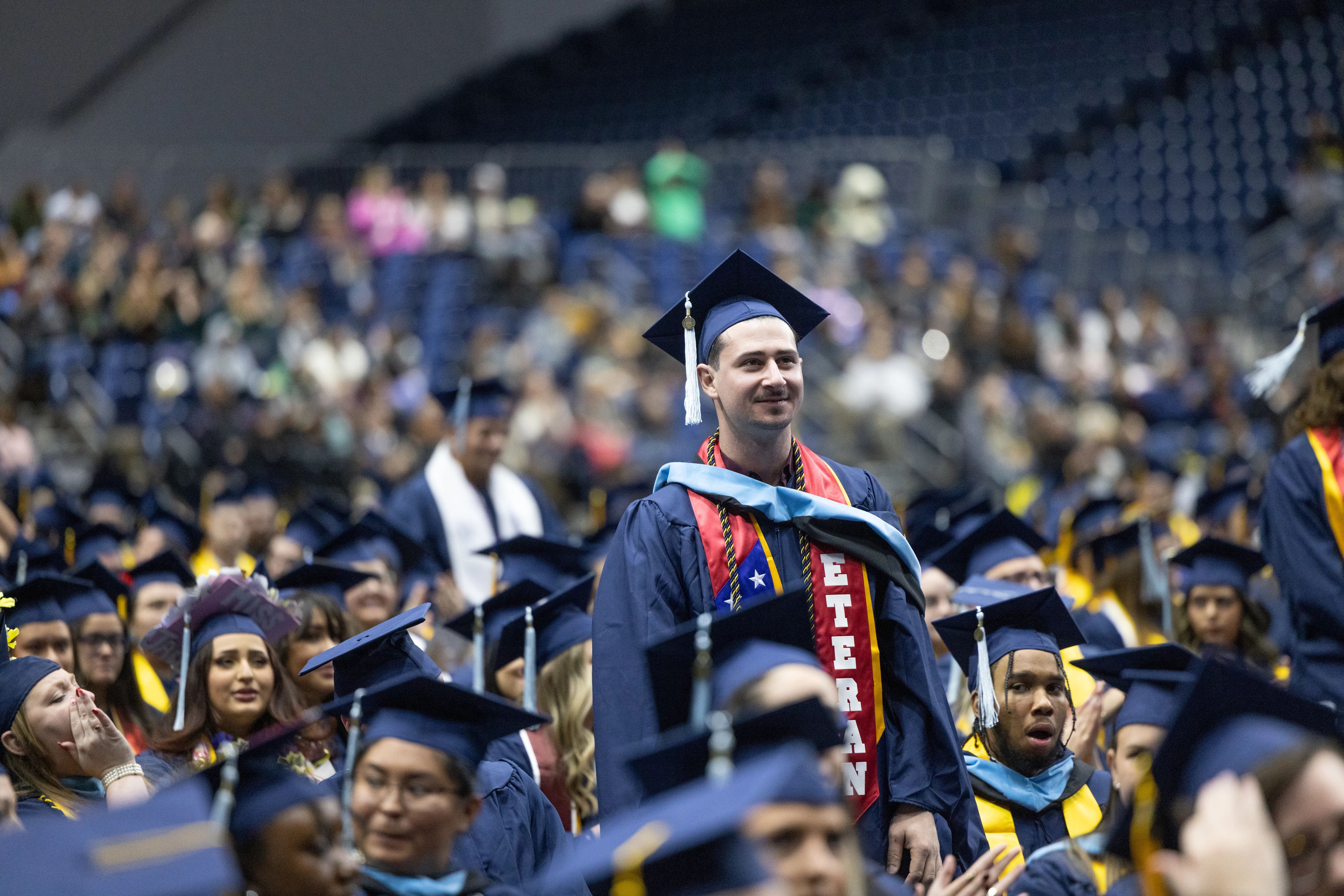 Graduate standing during commencement.