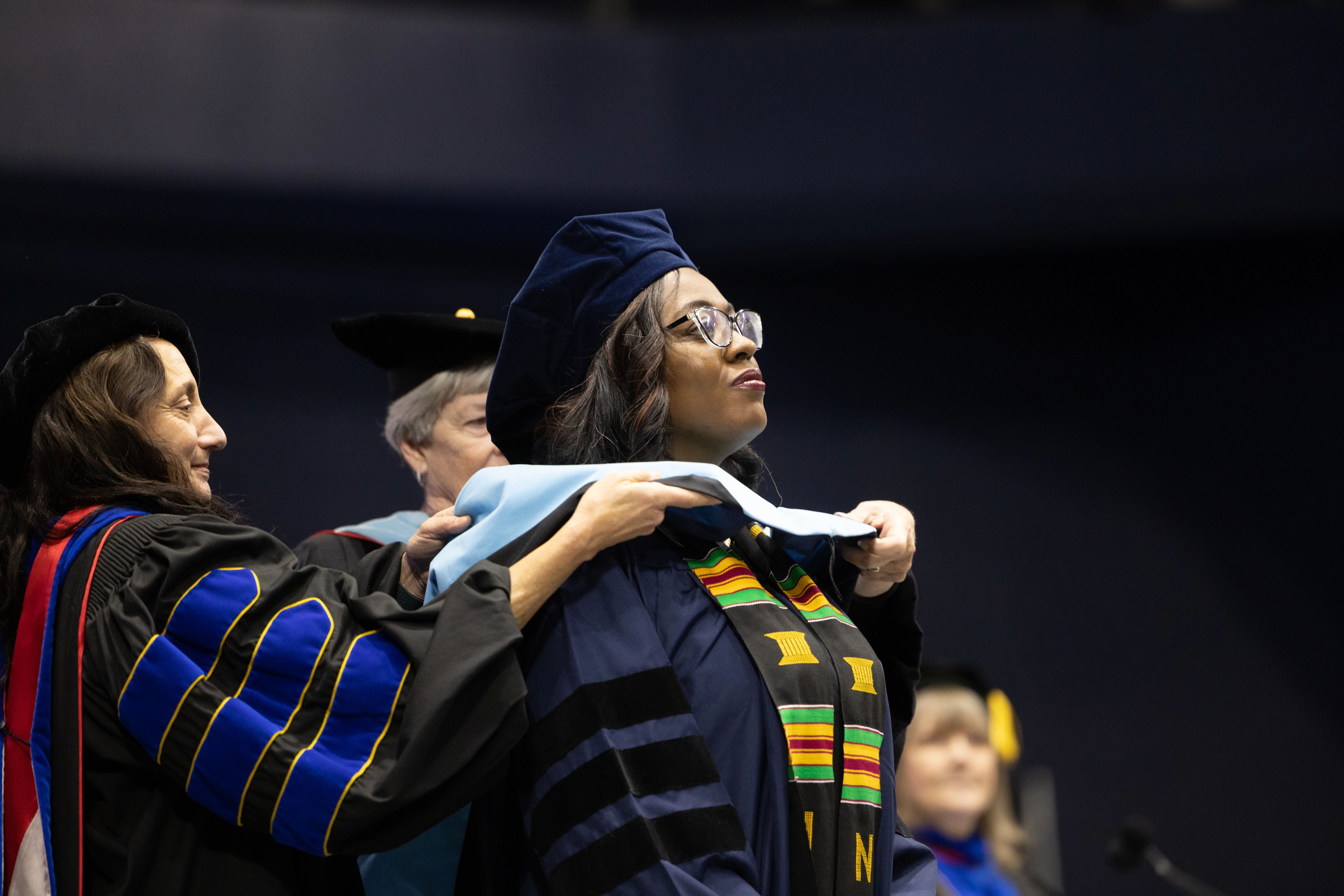 Student receiving an award.