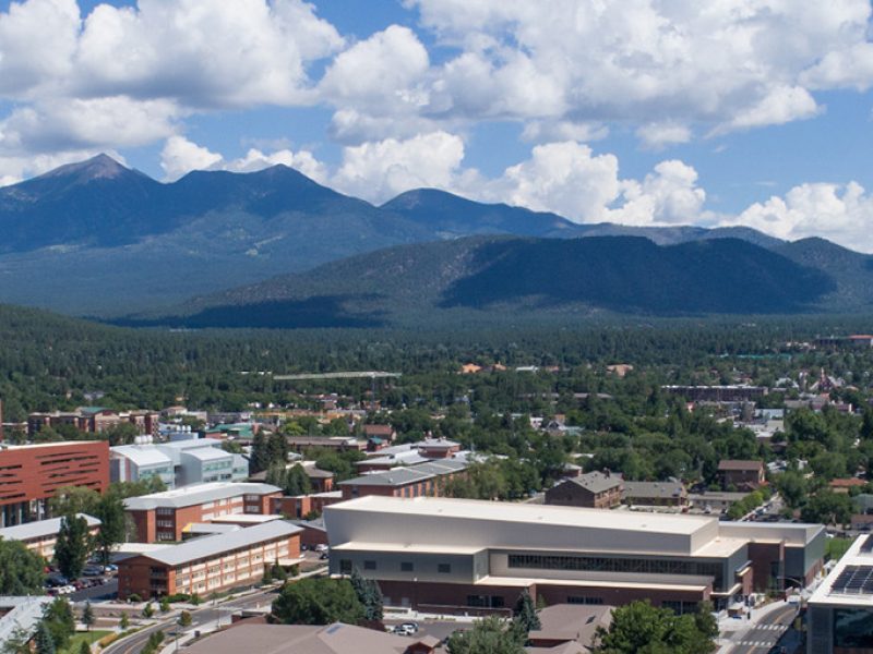 Aerial view of the N A U campus.