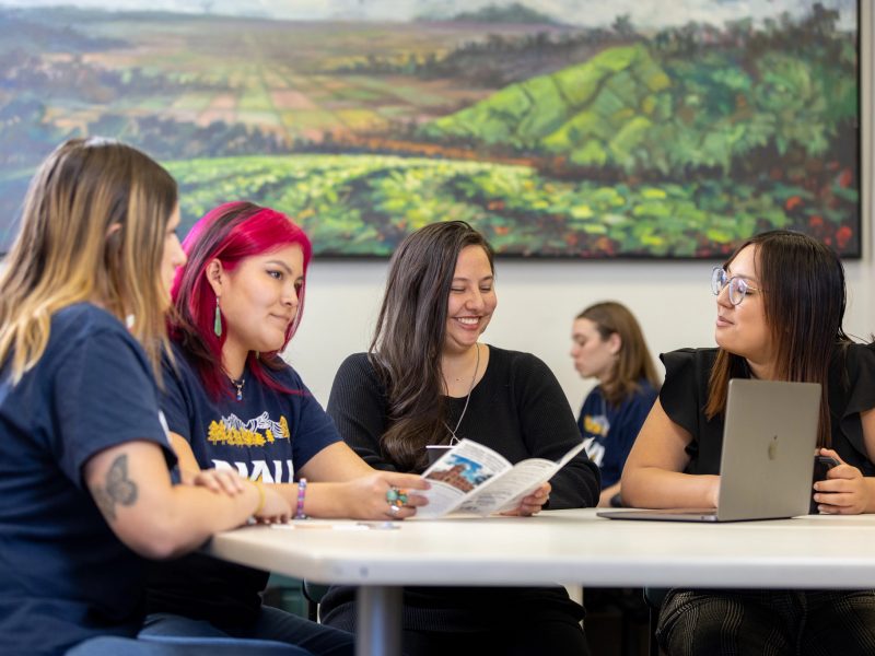 Students working on a project.