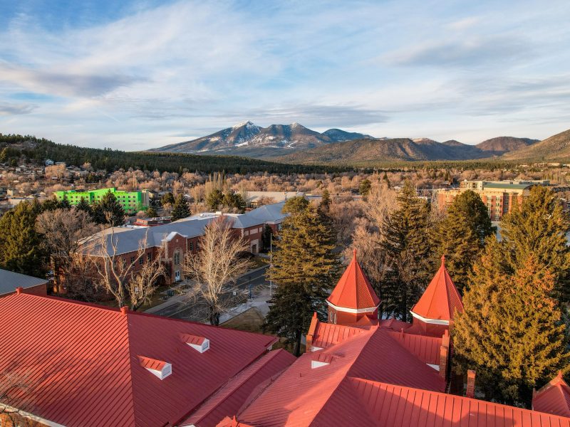 Birds eye view of N A U campus.