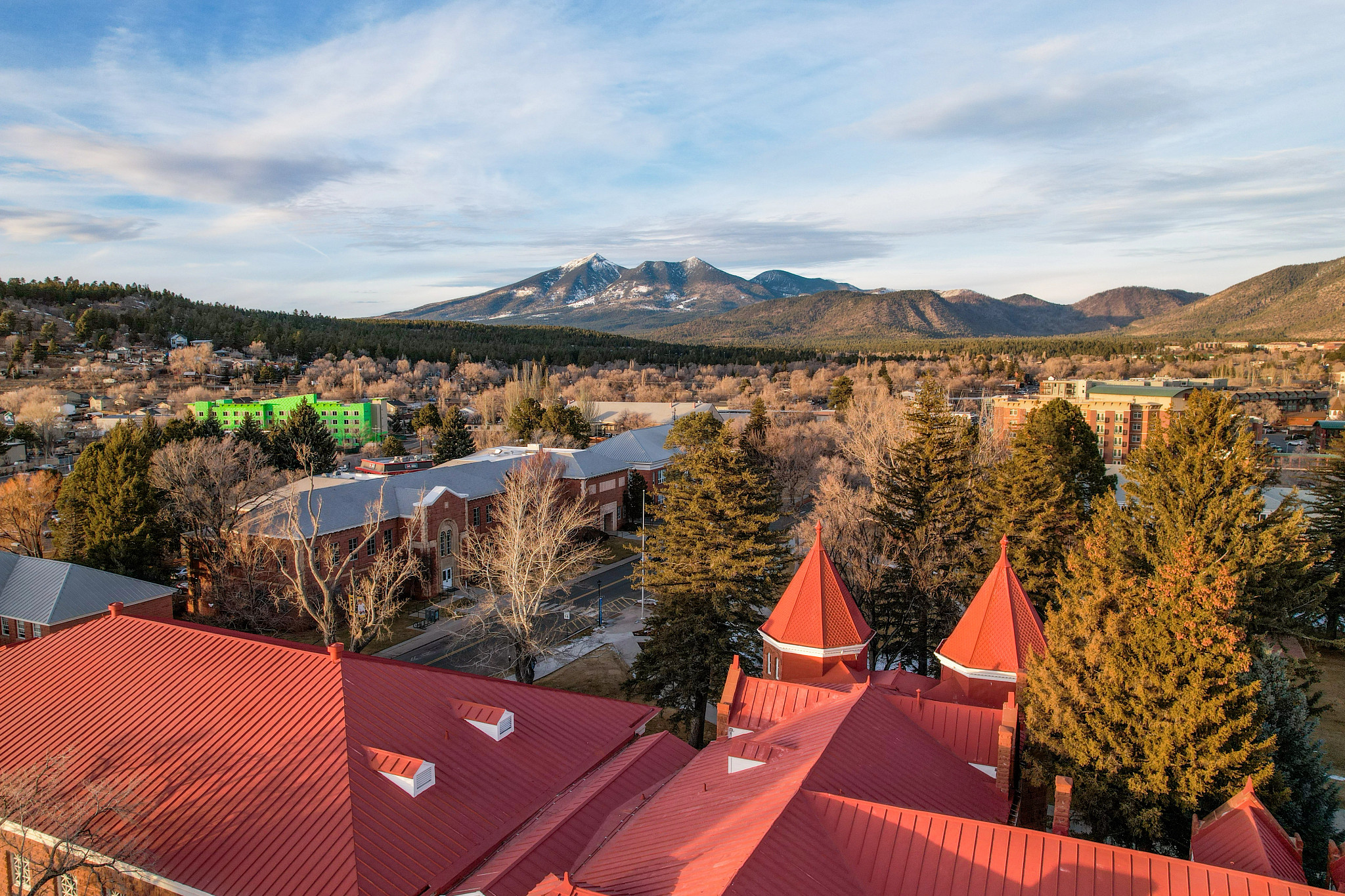 Birds eye view of N A U campus.