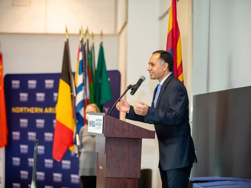 Faculty giving speach.