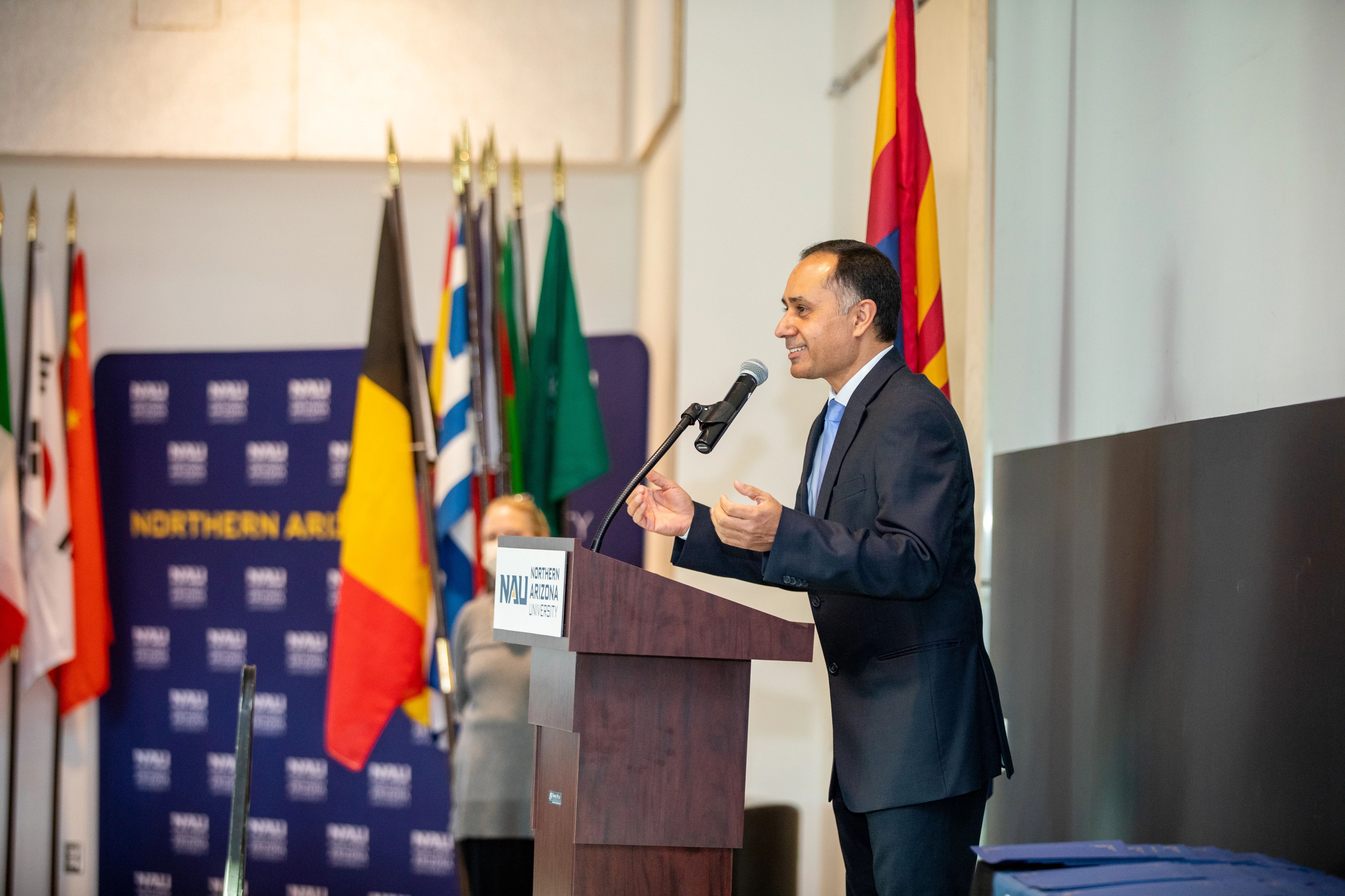 Faculty giving speach.