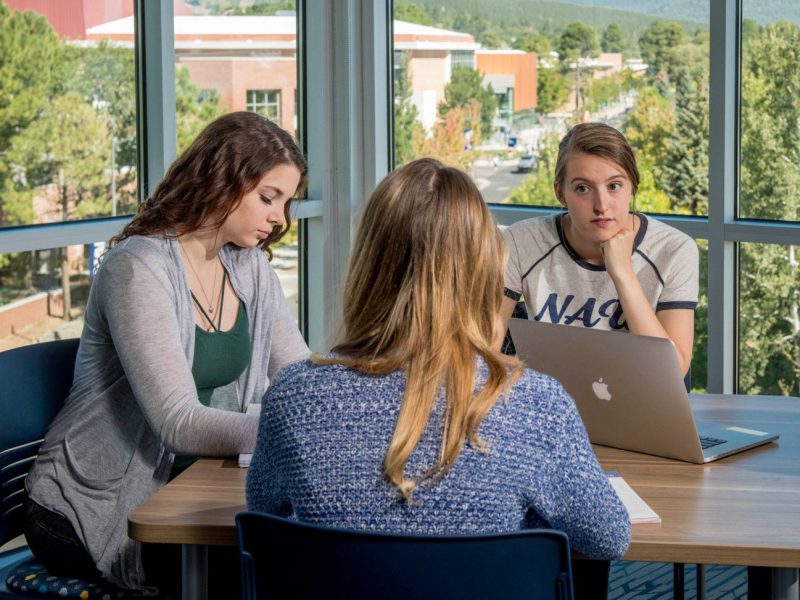 Students working as a group.