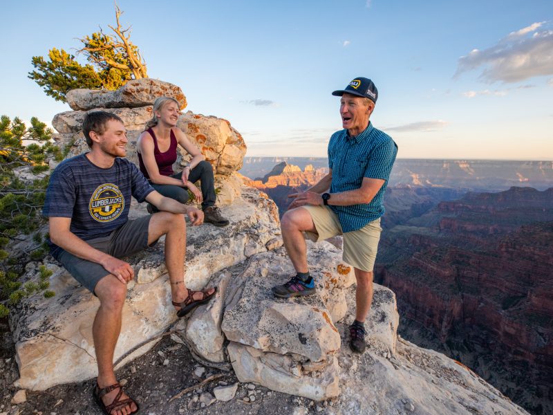 Abe Springer and students at the Grand Canyon.