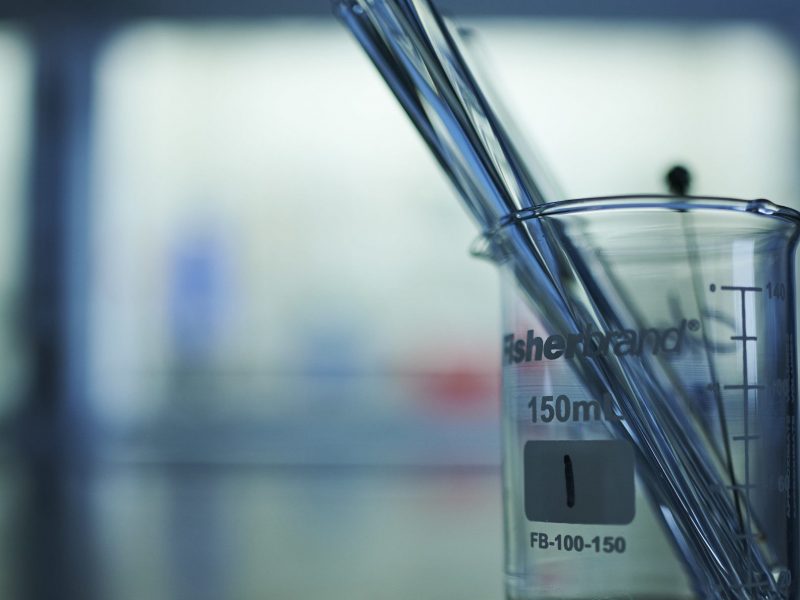 Research lab glassware.