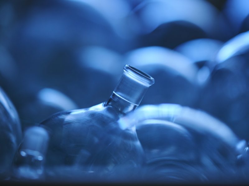 Research lab glassware.