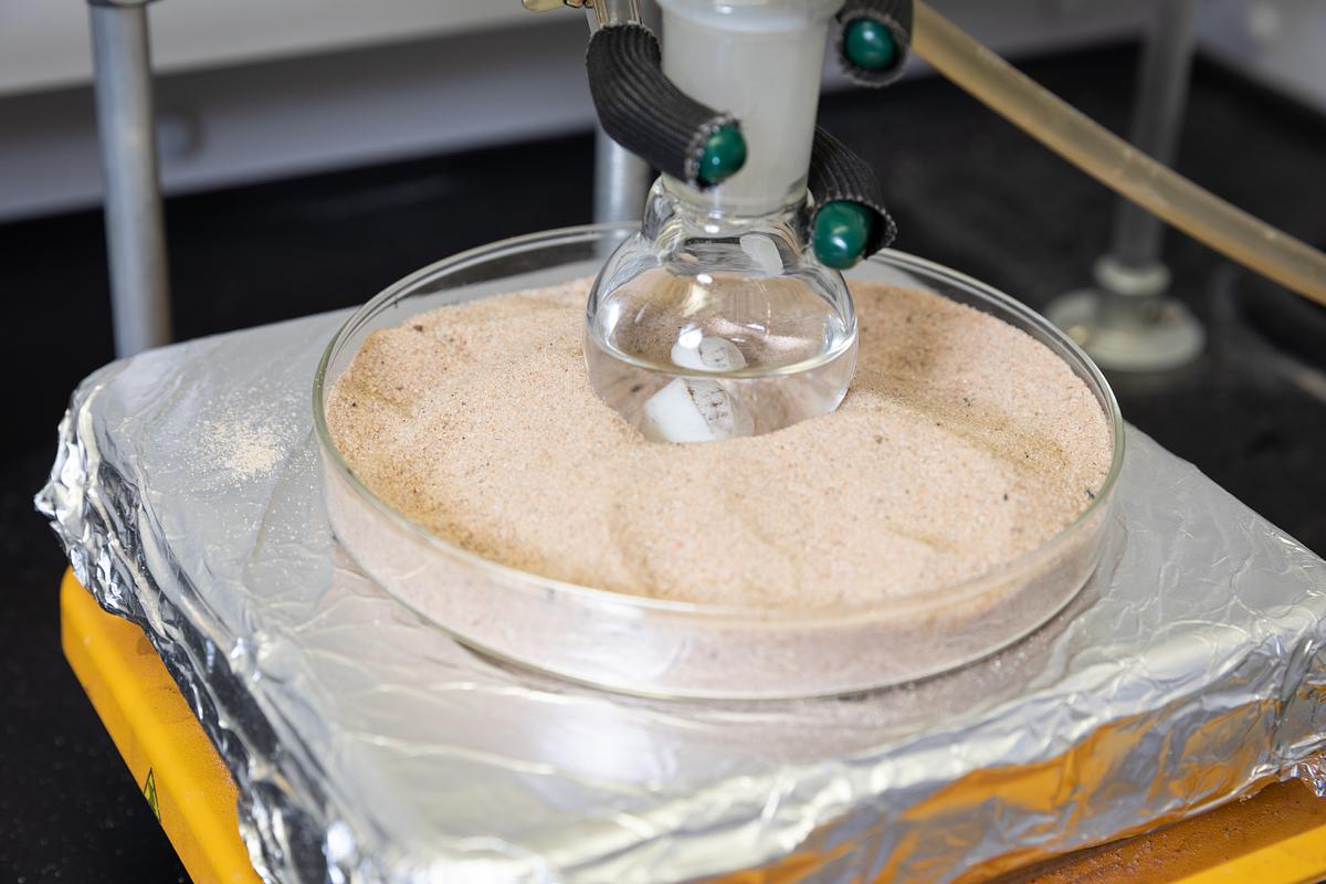 Piece of equipment looking at sand samples.