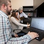 Department of psychological sciences reading an EEG scan.