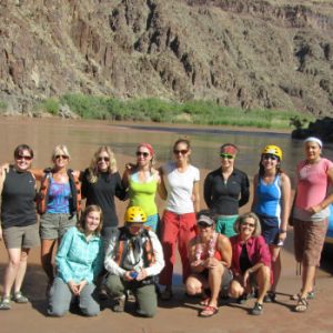 Group of faculty members river rafting