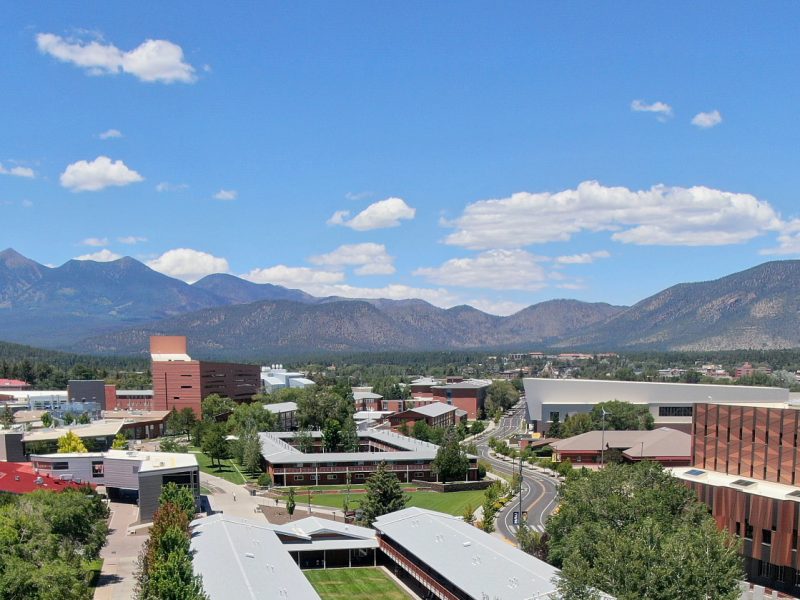 Aerial view of the N A U campus.