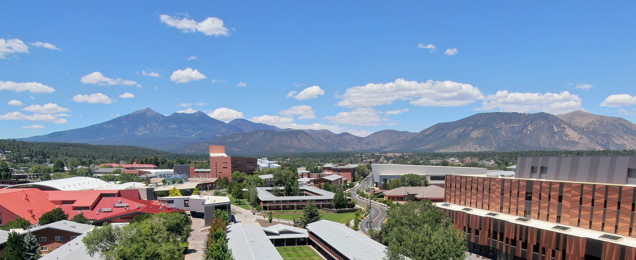 Aerial view of the N A U campus.