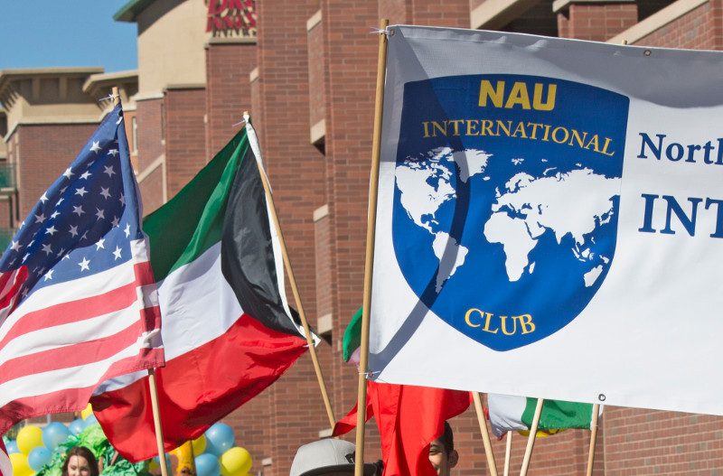 The N A U International Club march.