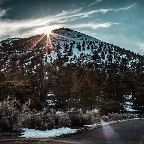 Humphries covered in snow.