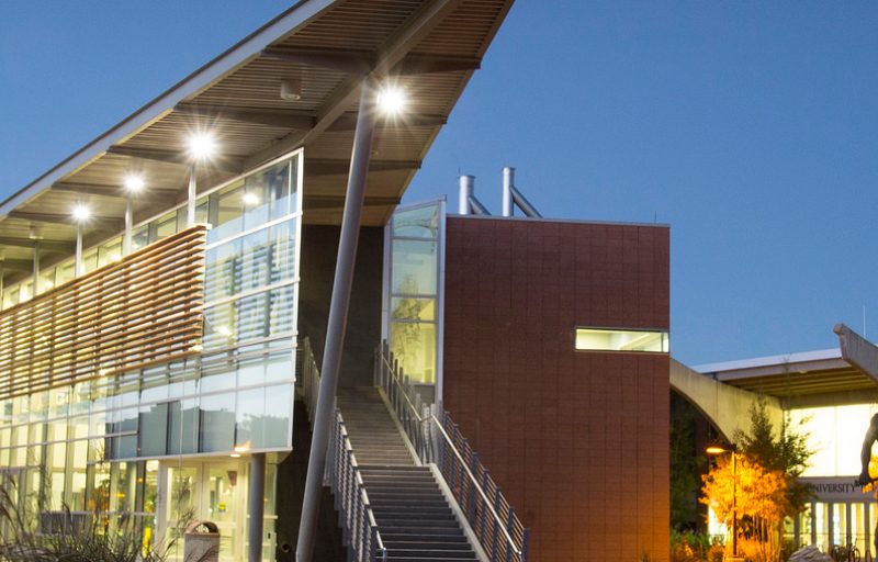The student Union at night.