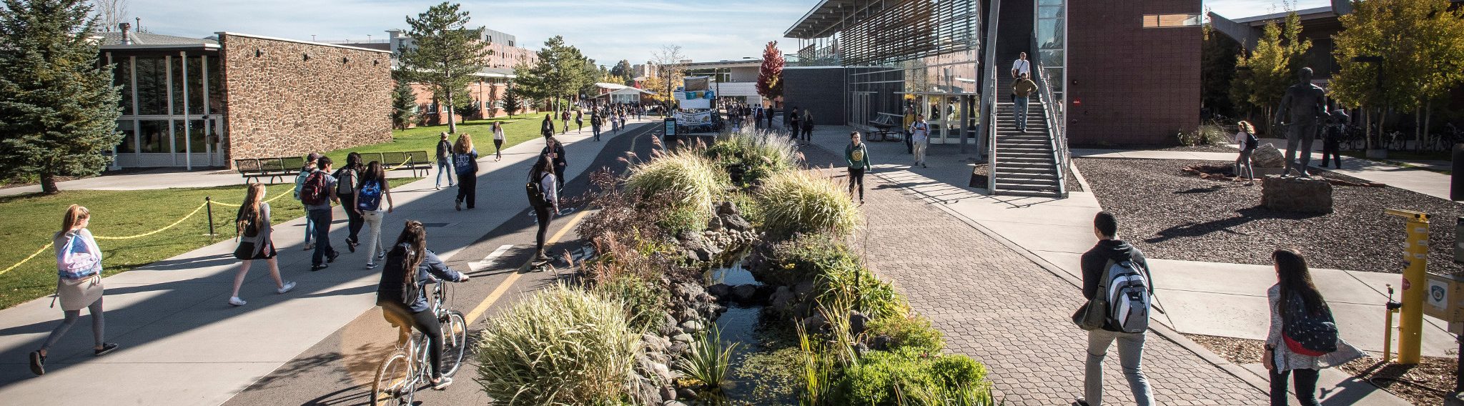 Students walking outside of the Union.