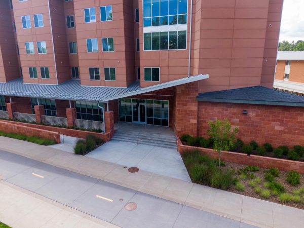 Outside Honor's building.