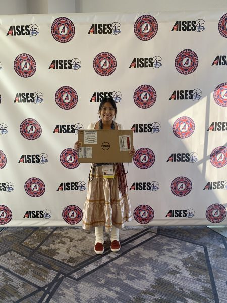 Amber with her Boeing prize.