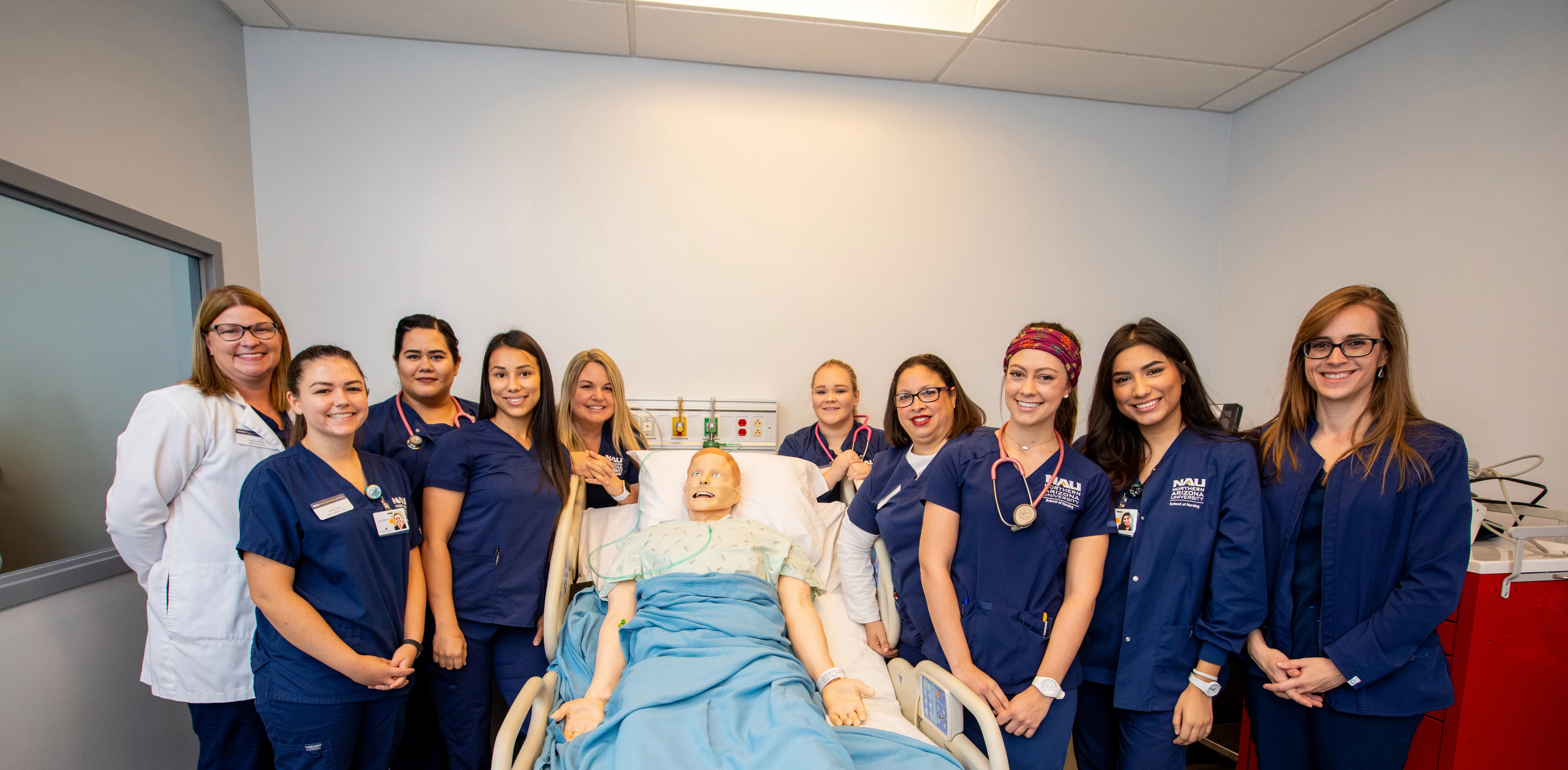 N A U–Yuma nursing students pose for a photo.