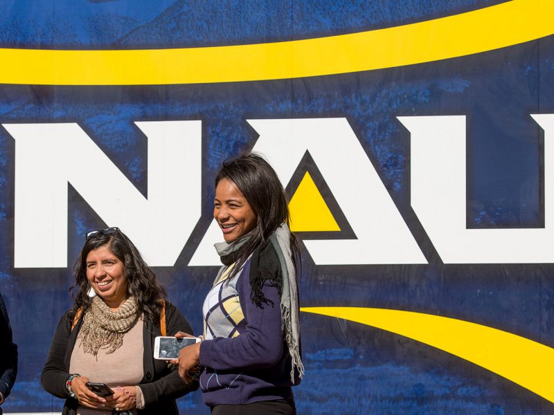 People attend N A U transfer day.