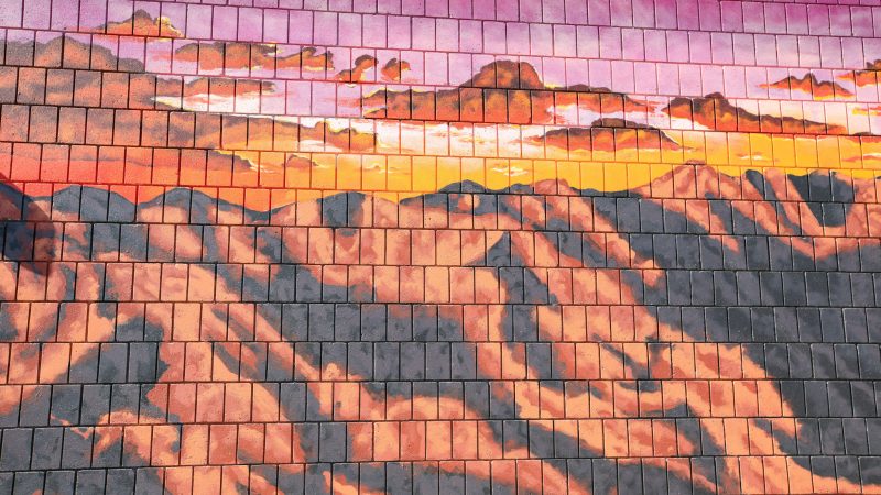 Mural of mountains in Yuma, Arizona.