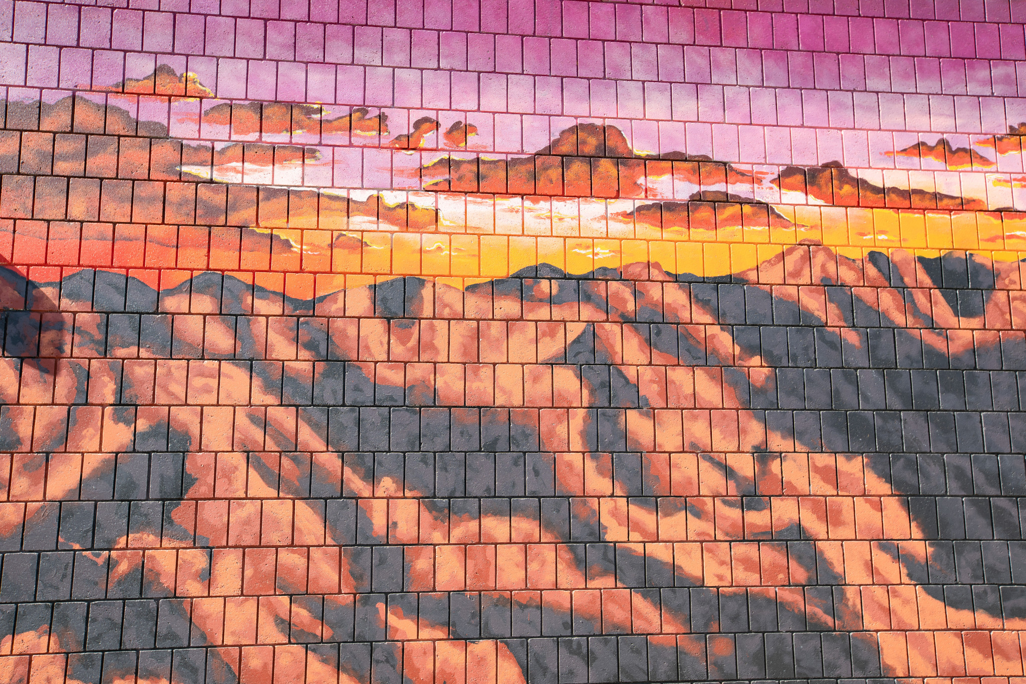 Mural of mountains in Yuma, Arizona.