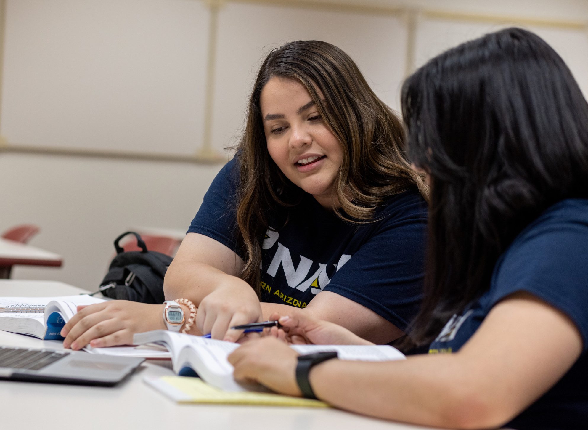 Students in classroom working together.