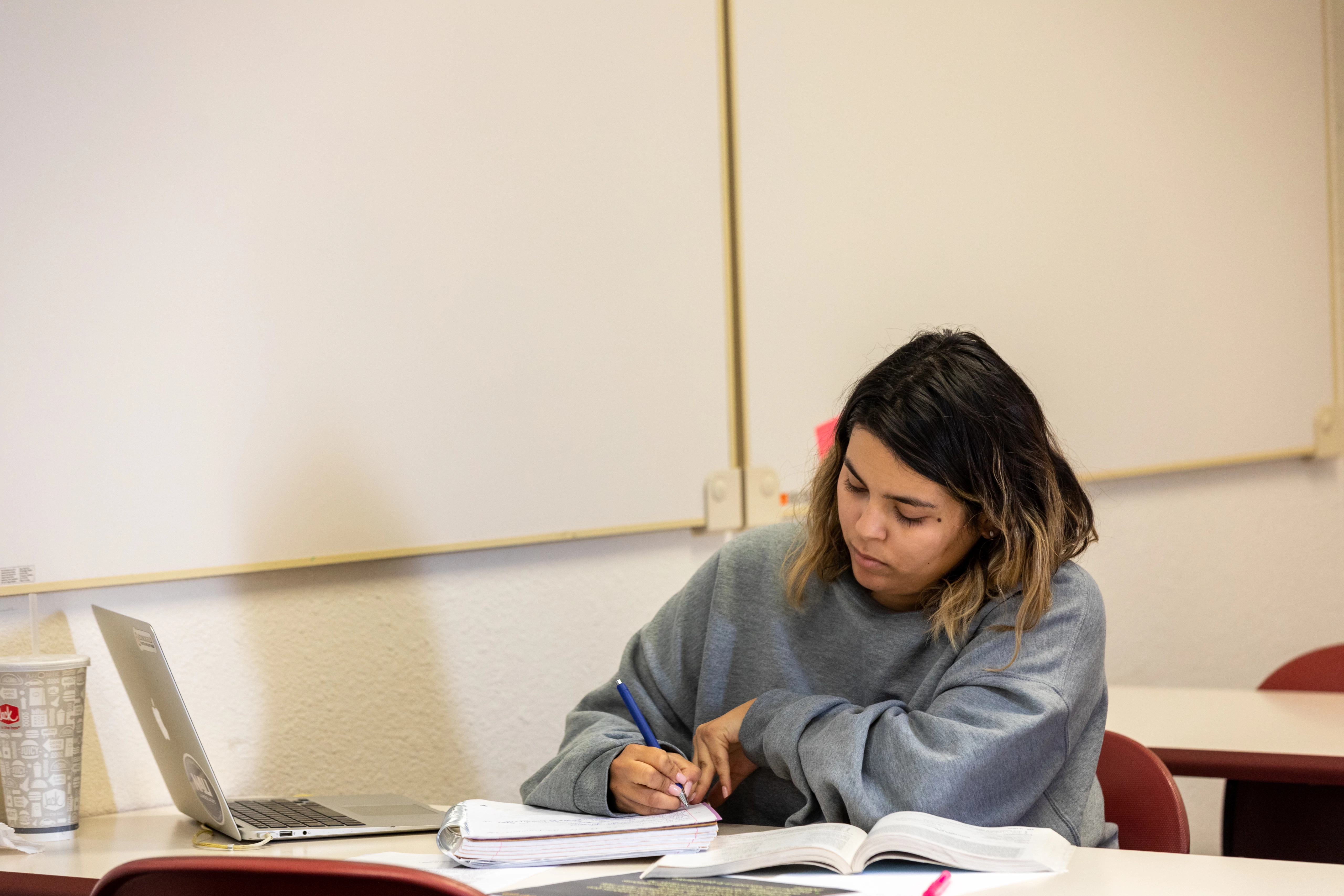 A student studying in a N A U&ndash;Yuma classroom.