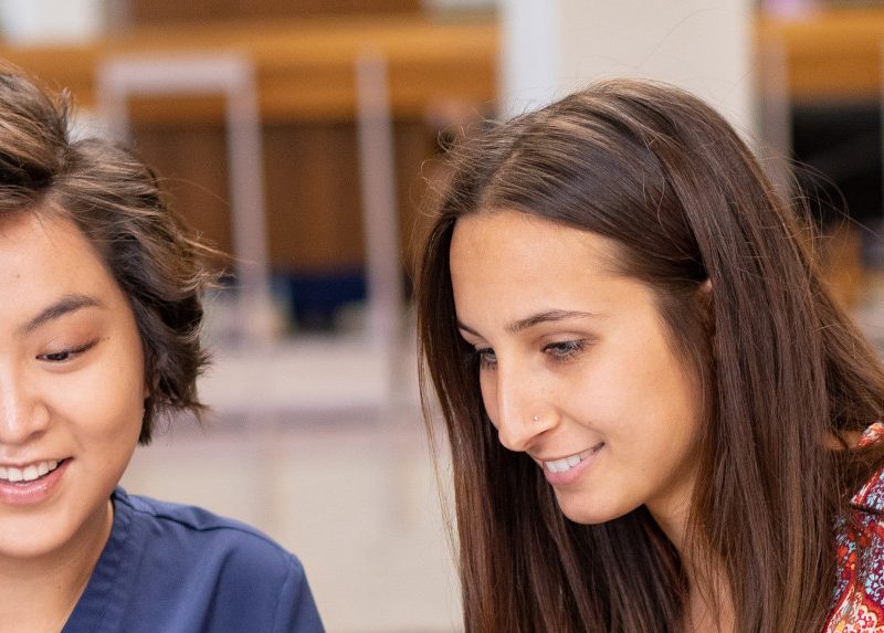 N A U&ndash;Yuma nursing students work together in the library.