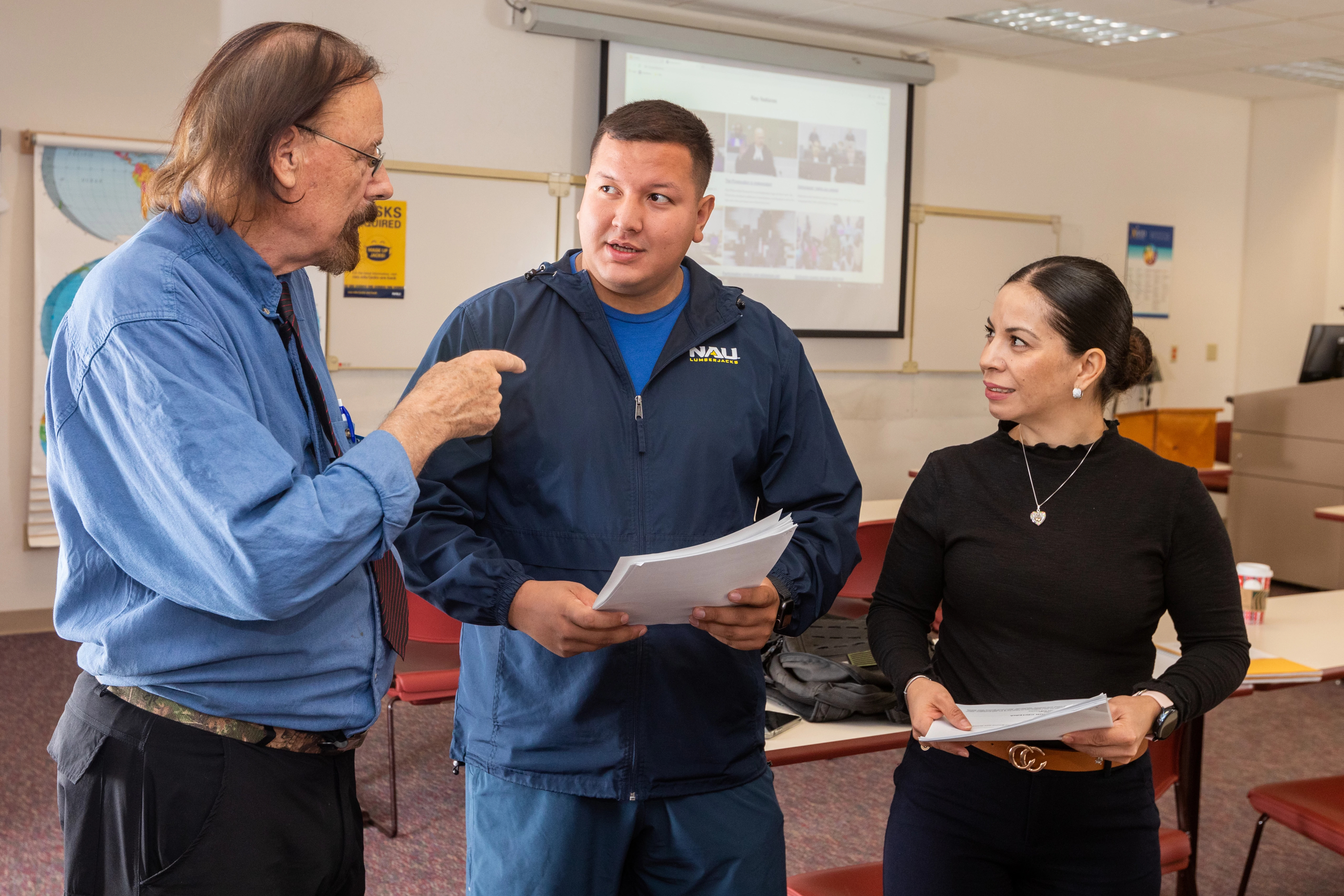 N A U&ndash;Yuma criminal justice students working with their professor in class.