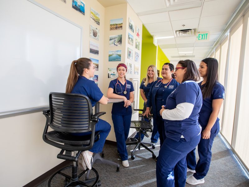 Student nurses speaking as a group.