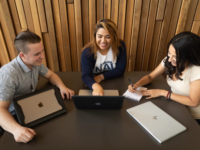 Students working in a group.
