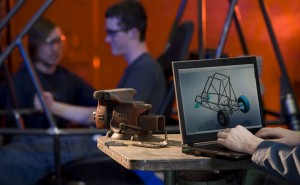 Engineering students at work