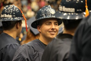 Construction management students at commencement