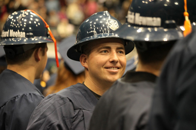 Construction management students at commencement