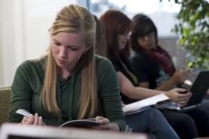 Students studying