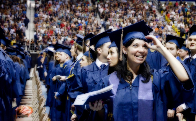 Students at commencement