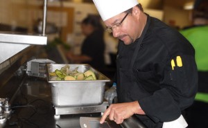 Executive Chef Tim Cunningham using LeanPath software.