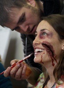 Theater student preparing for her part