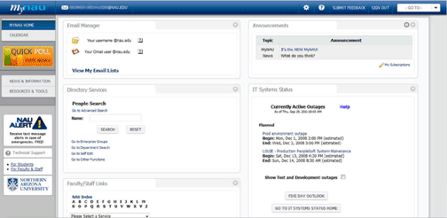 MyNAU screen shot
