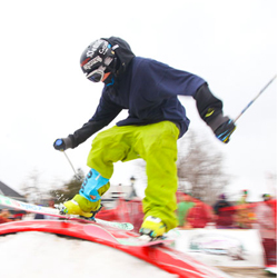 skiier at Dew Downtown Flagstaff