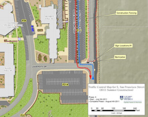 Map of traffic control plan