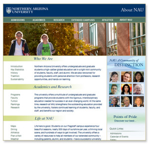 NAU's "about" page